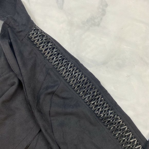 Lysse Inga Faux suede Jacket Plus Sizes 1X 2X 3X Black Moto Draped Blazer - Picture 6 of 8